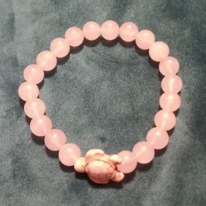 Natural Sea Turtle Pink Crystal Bracelet